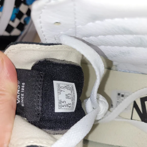 Converse White and Black High-Top Sneakers - Picture 6 of 8